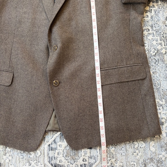 Men’s Herringbone Wool & Cashmere Sport Coat Blazer Jacket - Picture 14 of 16